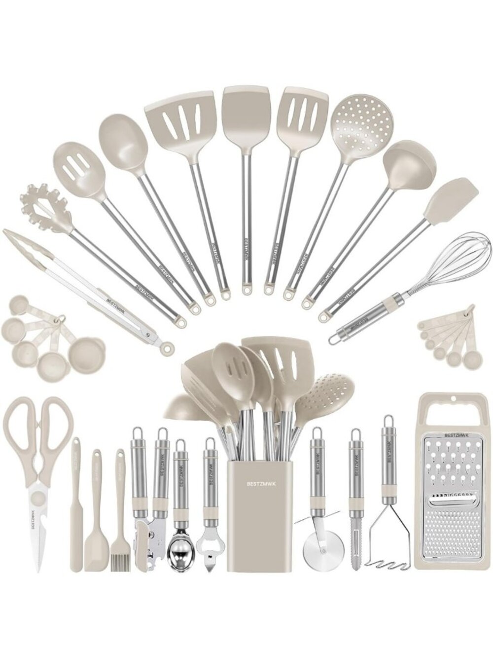 33-Piece Silicone Cooking Utensil Set for Nonstick Cookware - Essential Kitchen